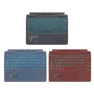 【IS】SF-2089D Surface Pro 8/9/10/11 七彩背光輕薄藍芽鍵盤 美國博通藍芽晶片(繁體/台灣雙認證/帶筆槽)
