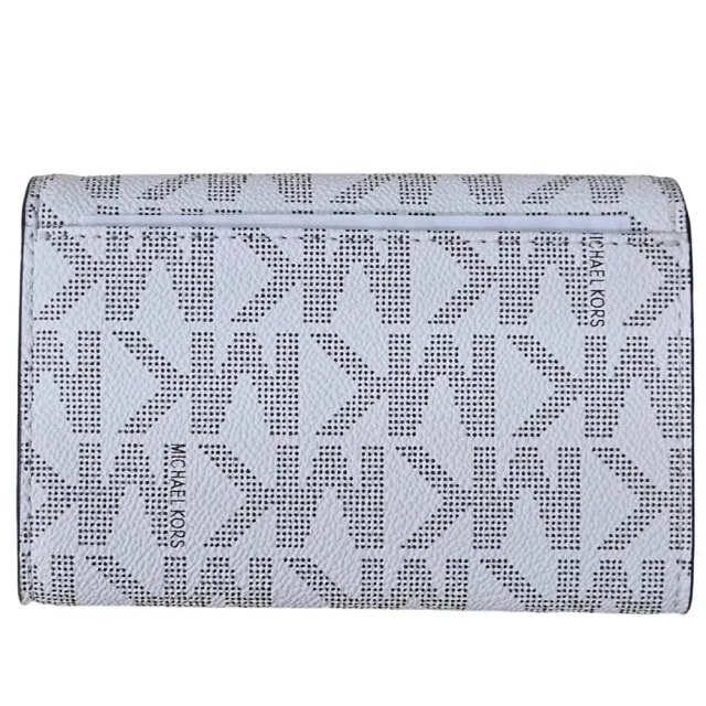 【Michael Kors】MK專櫃新款滿版扣式短夾 附卡片夾(贈原廠紙袋紙盒七夕情人節)