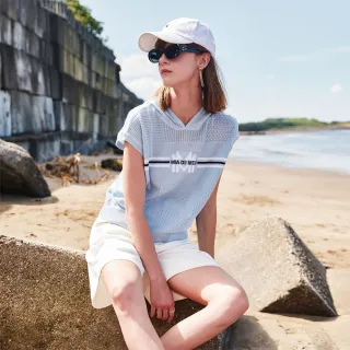 【mia mia】MIA DE MOI配條連帽小蓋袖針織衫