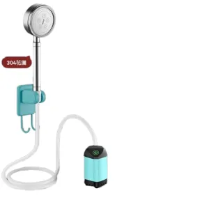 【H富格威】花灑 電動花灑 洗澡神器 簡易便攜 淋浴器 戶外專用(4800mah 無數顯屏 304過濾花灑 預售15天)