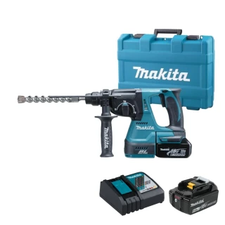 【MAKITA 牧田】18V  充電式 無刷  充電式 鎚鑽  電鑽 電鎚(DHR242RGEW主機+6.0鋰電池*2+充電器+箱)