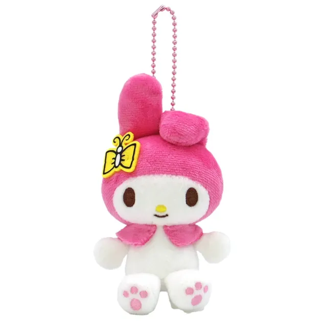 【小禮堂】雙11 Sanrio 三麗鷗 美樂蒂 絨毛玩偶吊飾 粉帽單垂耳蝴蝶結 變裝50週年(平輸品)