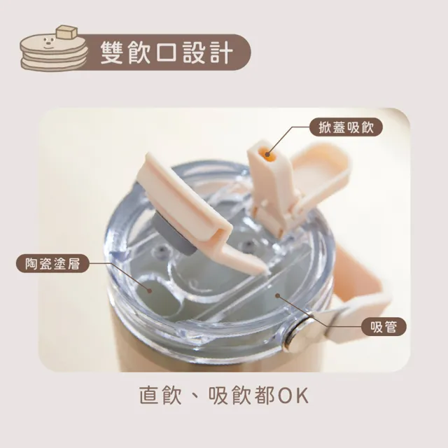 【MOCODO 伴佳家】奶油家族THE BUTTERS-聯名款提提杯(直飲/吸管兩用 耐高溫、易清洗 不卡垢 不留味)