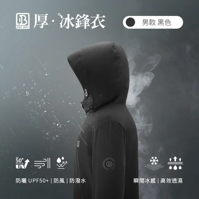【ONE BOY】防風防潑水UPF50+防曬冰感A+級機能透氣厚冰鋒衣(N240068)