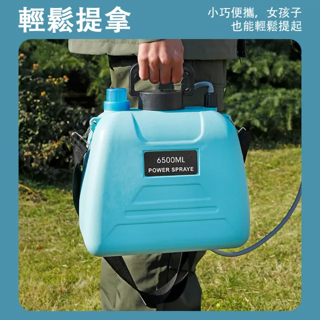 【巧可】6.5L肩帶式高壓水槍 電動澆花噴霧壺 農用噴壺 噴灑器 打藥水機 可視化水位款