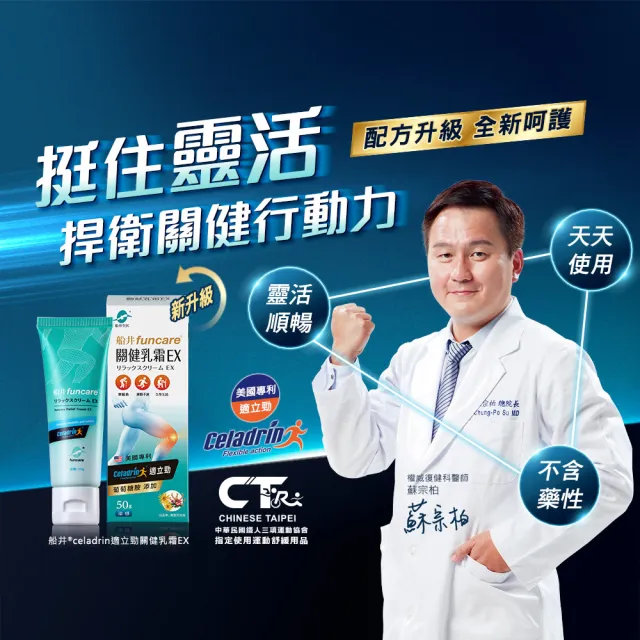 【funcare 船井生醫】celadrin適立勁關健乳霜EX50gX4盒(舒緩乳霜x擦的葡萄糖胺_涼感)
