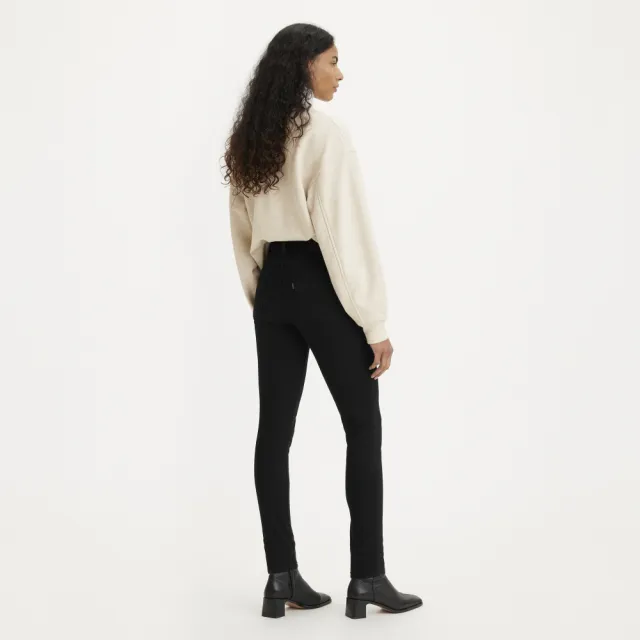 【LEVIS】女款 721 高腰緊身窄管牛仔長褲/四向彈性延展/黑色基本款/黑皮牌 熱賣單品 18882-0233