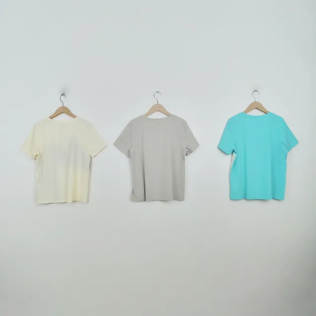 【Dailo】不規則色塊拼接百搭棉短袖上衣(綠 米 灰/魅力商品)