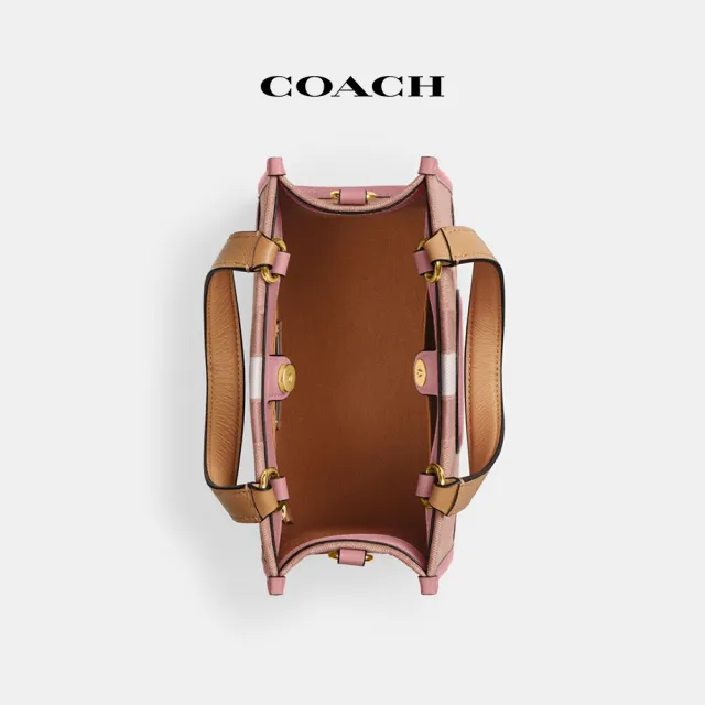 【COACH】蔻馳官方直營 線上限定 DEMPSEY 22經典條紋和貼飾托特手袋 托特包-2色任選(CQ878)