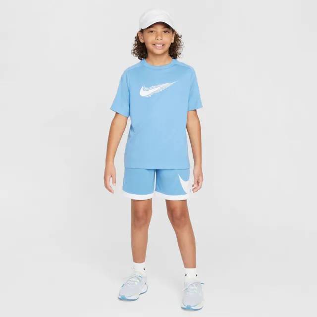 【NIKE 耐吉】短袖上衣 童裝 大童 男童 B NK DF MULTI SS TOP HBR 藍 HF8100-489