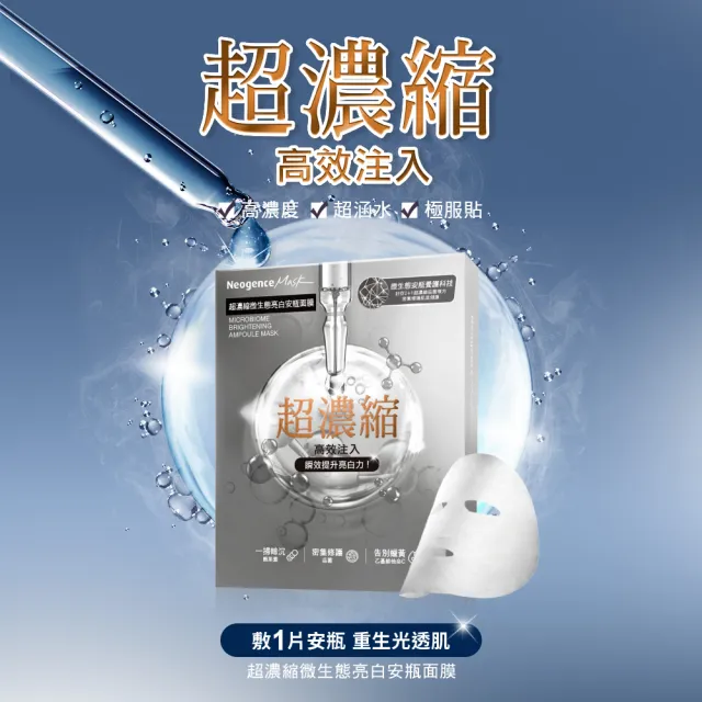【Neogence 霓淨思】超濃縮微生態亮白安瓶面膜4片/盒