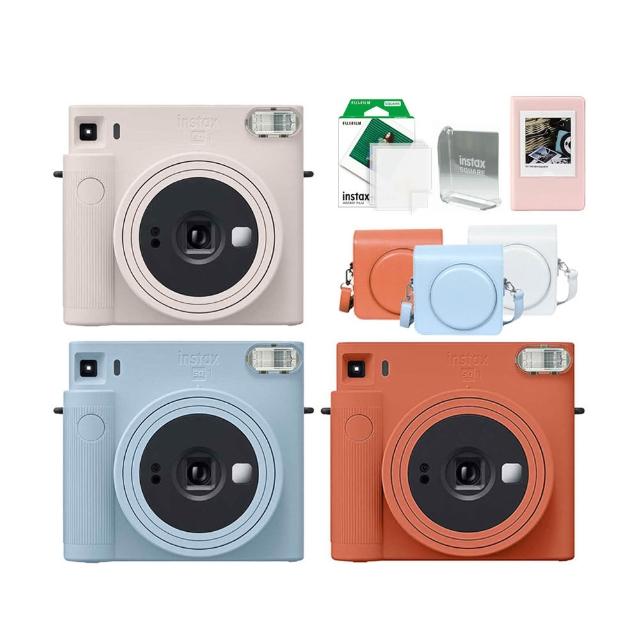 【FUJIFILM 富士】instax SQUARE SQ1 方形拍立得相機  公司貨(送皮套10張底片相框相冊組合)