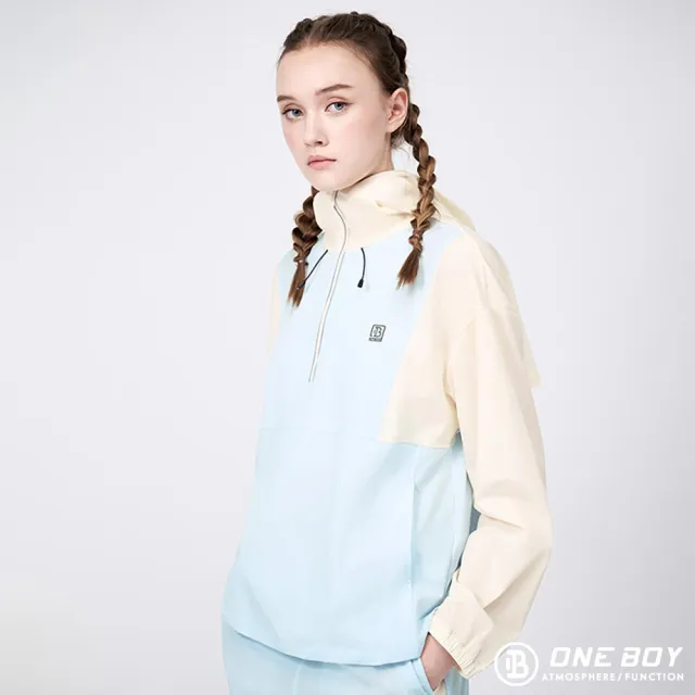 【ONE BOY】UPF50+防曬冰感A+級透氣機能連帽拼接冰鋒衣(N240036)