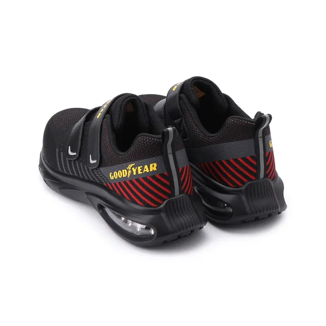 【GOODYEAR 固特異】紅雀 雙魔鬼氈氣墊塑鋼頭防護鞋 紅黑 男鞋 GAMX43910