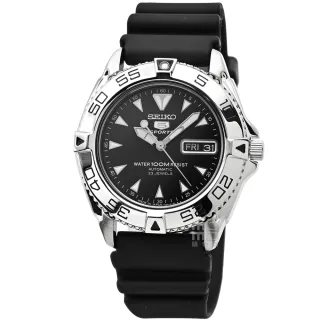 【SEIKO 精工】精工5號機械膠帶腕錶-黑(SNZB33J2 日本版)