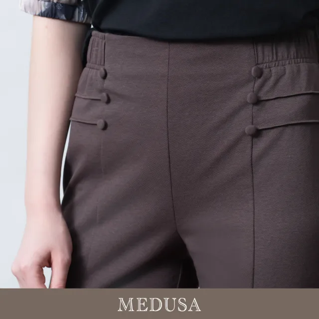 【MEDUSA 曼度莎】現貨-質感雙排釦壓線修身西裝褲 - 2色（M-XL）｜女長褲 修身長褲 西裝長褲(601-74502)