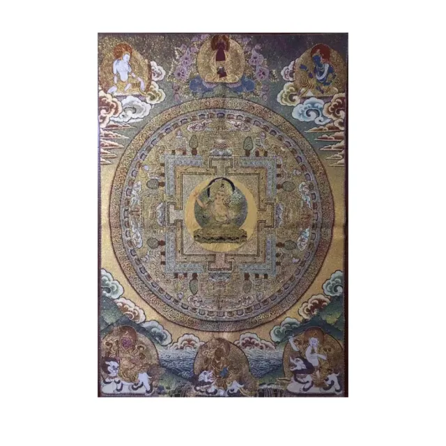 【藏古祥館】文殊刺繡壇城唐卡 壇0001(文殊 刺繡 壇城 唐卡)（其他規格）