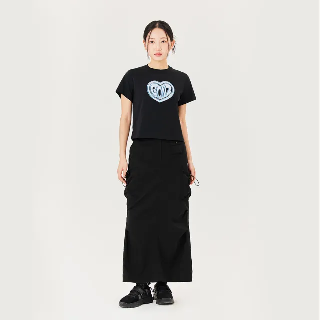 【Mark Gonzales】女裝 GONZ 愛心短版T恤-黑色