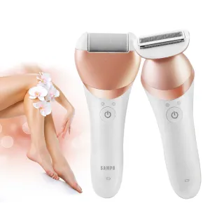 【SAMPO 聲寶】四合一乾濕兩用刮拔除毛刀/電動磨腳皮機/去硬皮機/美足機(EB-Z1706WL)
