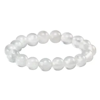 【漢石齋】天然水沫玉 圓珠手串 玻璃種(10mm/19pcs)