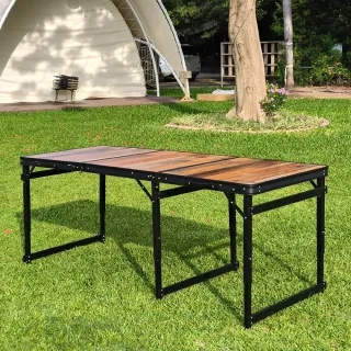 【LIFECODE】大黑鴉桌鋁合金折疊桌180*70cm-送背袋