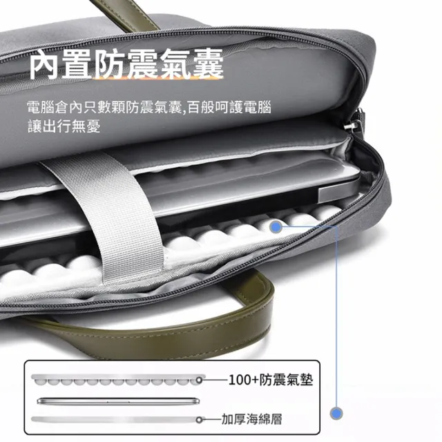 【ANTIAN】16吋 單肩斜挎大容量手提筆電包 Macbook商務休閒防摔防震電腦包 公文包