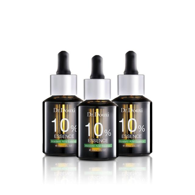 Dr.Douxi朵璽杏仁酸精華液18% 30ml 3瓶入(團購組)，專為成人臉部與眼部設計，適用各種肌膚。具有去角質、控油抗痘功效，臺灣製造，儲存期限3年。使用時請注意避免陽光直射，若臉部產生不適，請立即停止使用並諮詢醫生意見。