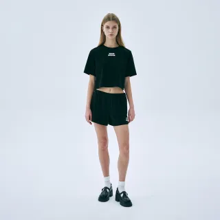 【MARDI MERCREDI】休閒短褲 黑色 經典LOGO雙標 MINI SHORTS DOUBLE LABEL