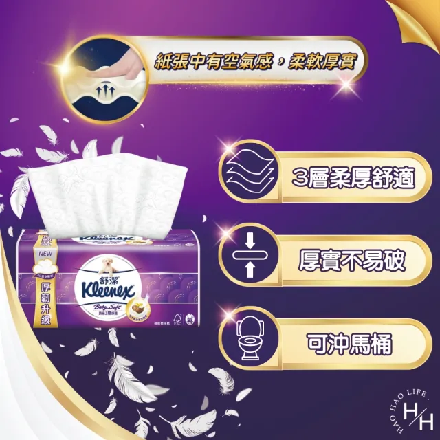 【Kleenex 舒潔】三層抽取式衛生紙(100抽x16包)