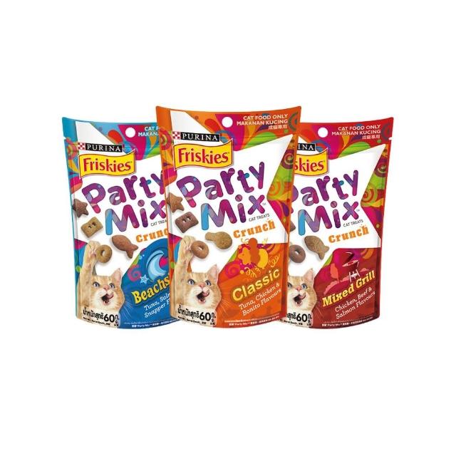 【Friskies 喜躍】Party Mix 香酥餅 60gx16包(貓零食 貓餅乾)