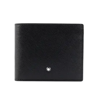 【MONTBLANC 萬寶龍】匠心系列防刮牛皮對開8卡短夾(黑色)
