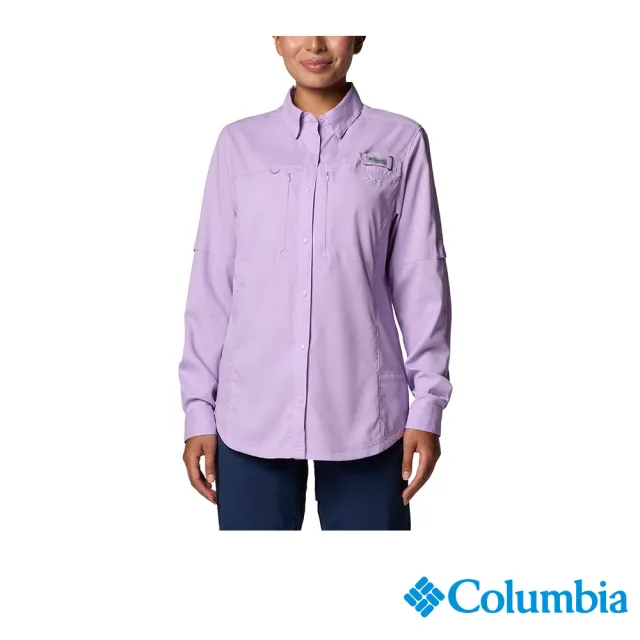 【Columbia 哥倫比亞】防曬UPF40涼感快排長袖襯衫UFL40290(淺紫色)