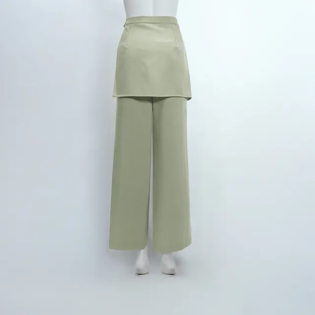 【ILEY 伊蕾】清新片裙縲縈長褲(綠；M-XL；1252026671)