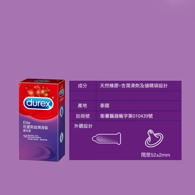 【Durex 杜蕾斯】超潤滑裝保險套12入/盒