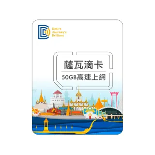 【DJB SIM】薩瓦滴卡-泰國網卡10天50GB高速 免費接聽電話及接收簡訊(免實名登記)