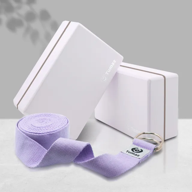 【Tumaz 月熊】EVA瑜珈磚*2入+瑜珈繩*1