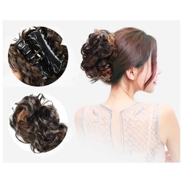 【HaNA 梨花】特惠自然蓬髮增加髮量抓夾款 髮圈款優雅花苞丸子頭假髮(假髮片 禿頭 白髮 髮包)