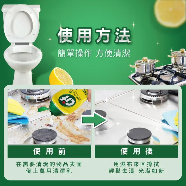 【Cif 晶杰】多功能強力清潔乳660mlx2入組(廚房/浴廁/廁所 清潔劑)