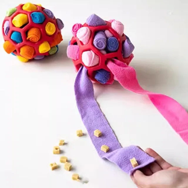 【MIMIO 米米歐】寵物抗憂鬱玩具/減緩分離焦慮/寵物益智玩具-馬卡龍捲捲藏食球(★打發時間 越玩越聰明★)