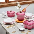 【Le Creuset】瓷器雪藏時光系列六角深盤21cm(無花果/貝殼粉 2色選1)