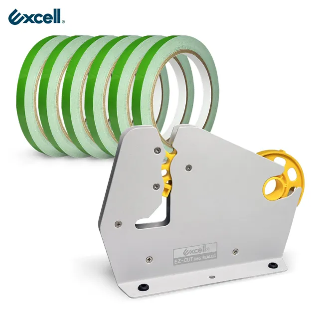 【Excell.tw】迷你型蔬果膠帶束口機_加6捲專用膠帶(束口機+專用膠帶)