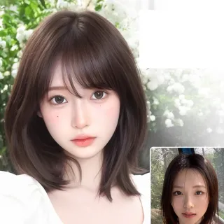 【HaNA 梨花】新款Y2K韓系空氣斜瀏海假髮片補髮片 前額稀疏遮蓋 高髮量感修飾臉型(假瀏海假髮髮片)