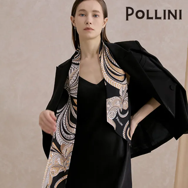 義大利直送POLLINI100%蠶絲雙面絲巾