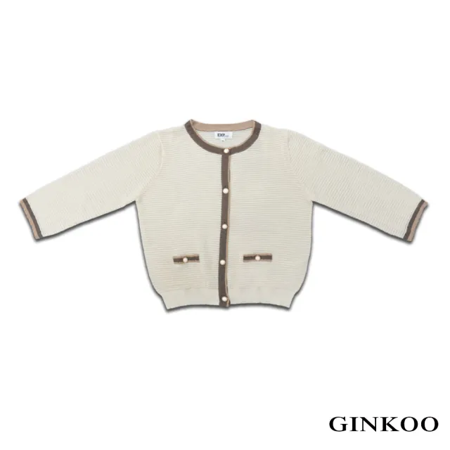 【GINKOO 俊克】跳色釦飾七分袖針織衫