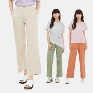 【Hang Ten】女裝-WIDE FIT凍感寬版九分長褲(多色選)