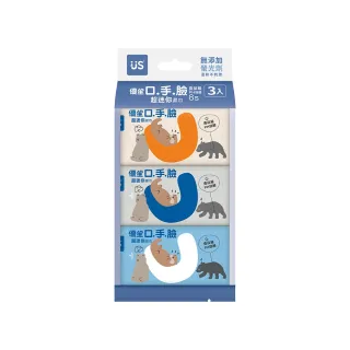 【US BABY 優生】口手臉超迷你濕巾8抽3入(24串)