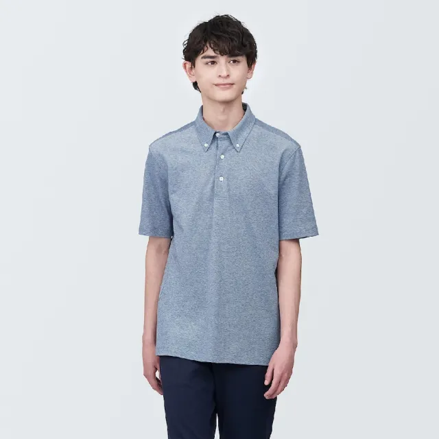 【MUJI 無印良品】男涼感鹿子織扣領短袖POLO衫(共5色)