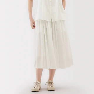 【MUJI 無印良品】女強撚抓皺裙(共4色)