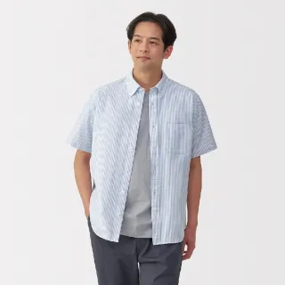 【MUJI 無印良品】男水洗牛津布扣領短袖襯衫(共5色)
