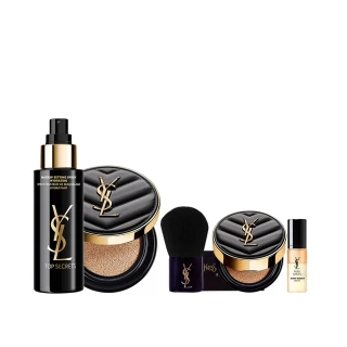 【YSL】官方直營 恆久完美保濕持妝組(全新皮革氣墊+持妝噴霧)